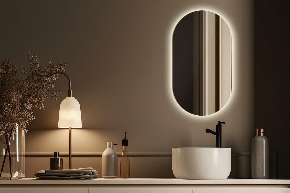 Oglinda baie cu LED